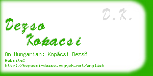 dezso kopacsi business card