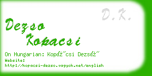 dezso kopacsi business card